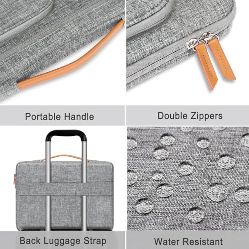 MOSISO 360 Protective Laptop Case 15 inch, Laptop Sleeve | Compatible with MacBook Air 15 M5 M4 M3 M2, Dell XPS, Side Open Carrying Computer Bag with 5 Accessory Pockets&Belt, Gray - color: Gray, size: 15 inch