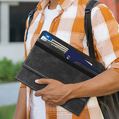 H HOLIMET Case for iPad Air 11 inch 2026 M4/2025 M3, iPad Air 4th/5th/6th Generation 10.9 Inch with Pencil Holder Pocket Typing Angle Auto Sleep/Wake Muti-Stand Vegan Leather - color: Ash Black