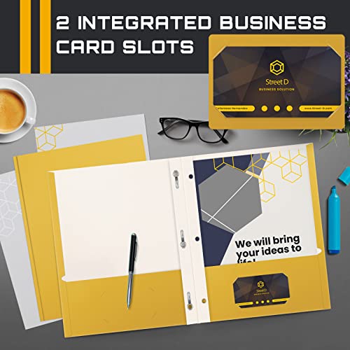 Better Office Products Dark Yellow 2 Pocket Folders with Prongs, 50 Pack, Letter Size, Matte Texture, 8.5 x 11 Inch - color: Dark Yellow