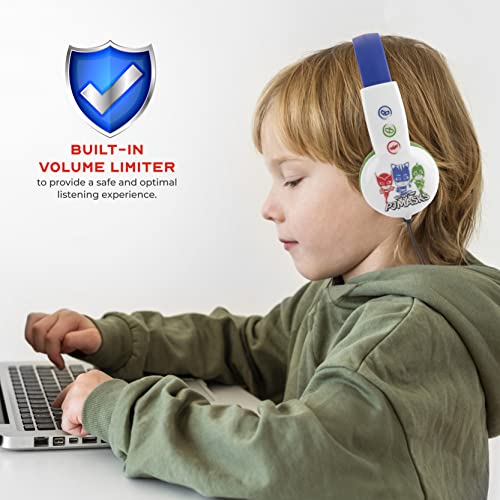 PJ Masks Kids Safe Over The Ear Headphones HP2-03120| Kids Headphones, Volume Limiter for Developing Ears, 3.5MM Stereo Jack, Recommended for Ages 3-9, by Sakar