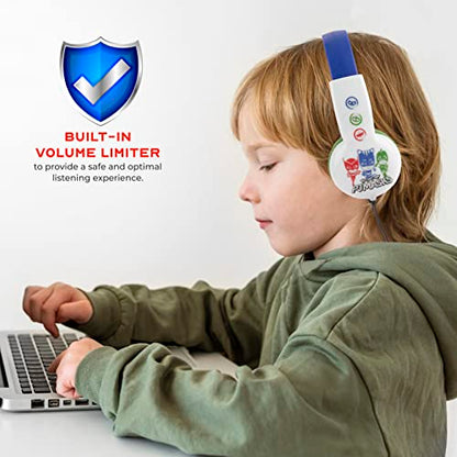 PJ Masks Kids Safe Over The Ear Headphones HP2-03120| Kids Headphones, Volume Limiter for Developing Ears, 3.5MM Stereo Jack, Recommended for Ages 3-9, by Sakar