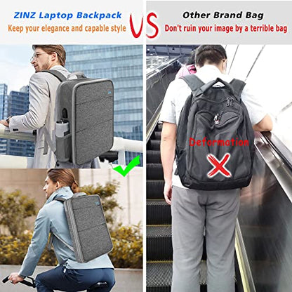 ZINZ Slim & Expandable Laptop Backpack Water Resistant Backpack Travel Backpack Compatible with MacBook Air/Pro/Neo 13-14 inch, XPS 13/14, Surface 13.5" and Most 13-14 Notebooks，G01Y01 - color: G01y01, size: 13"-14"