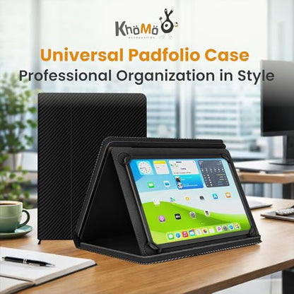 Universal Padfolio Case – Tablet Portfolio Organizer with Notepad Holder – Compatible with iPad 10th 11th Gen, iPad Pro 11, iPad 7 8 9 10.2 10.9 and 9.7 inches - color: Carbon Fiber