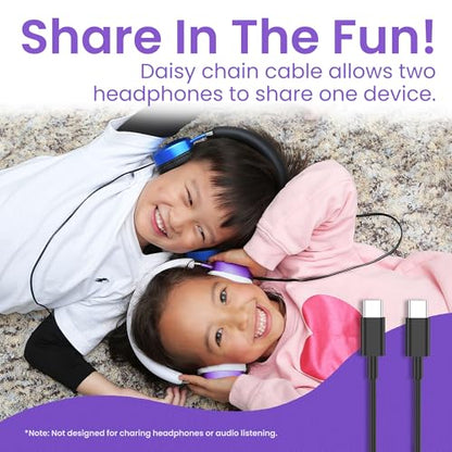 Puro Sound Labs Noise Cancelling Headphones for Kids - 85 dB Volume Limit, Built in Mic, 35-Hour Battery, Lightweight On Ear Design & Comfy Fit, Bluetooth Headphones for Kids – PuroQuiet Plus, Purple - color: Purple