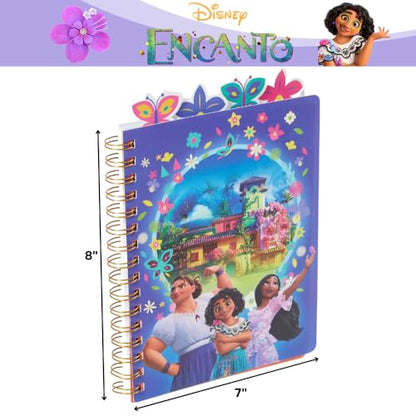 Disney Encanto Tab Journal Notebook, Spiral Bound, 96 Lined Pages, 8 x 7 inches, Purple - style: Encantto