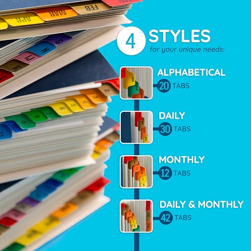 Blue Summit Supplies A-Z Desk File Sorter, Letter, 20 Dividers, Blue | Expanding alphabetical sorter, 20 A-Z dividers, for mail, files, invoices, and desktop organization
