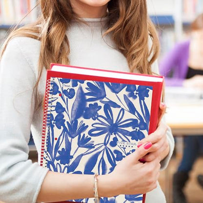 Five Star Spiral Notebook + Study App, 1 Subject, College Ruled Paper, 8-1/2" x 11", 80 Sheets, Fights Ink Bleed, Water Resistant Cover, Soft Petals Blue (820441F-ECM) - color: Soft Petals Blue, size: 1 Pack