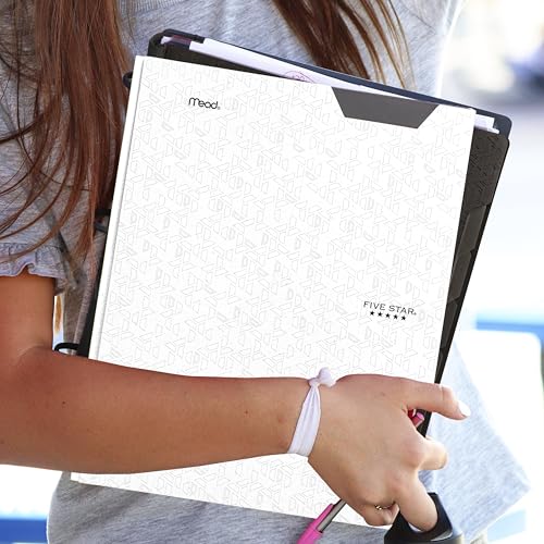 Five Star 2-Pocket Folder, Plastic Folder with Stay-Put Tabs and Prong Fasteners, Holds 8-1/2" x 11" Paper, White (72494) - color: White, size: 1 Count (Pack of 1)