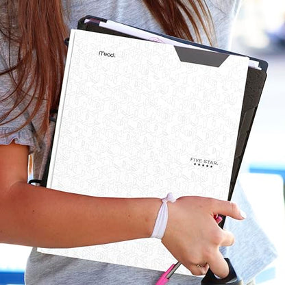 Five Star 2-Pocket Folder, Plastic Folder with Stay-Put Tabs and Prong Fasteners, Holds 8-1/2" x 11" Paper, White (72494) - color: White, size: 1 Count (Pack of 1)