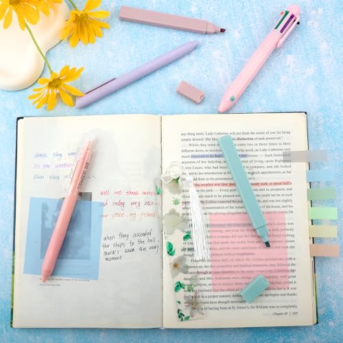 24Pcs Bible Study Supplies Journal Kit Book Annotation Kit Aesthetic Pastel Highlights Pens Tabs Bookmarks Bags for Women Teens School Accessories Cute Colorful Bible Highlighters Pens No Bleed - color: Ab-24pcs bible study supplies journal kit