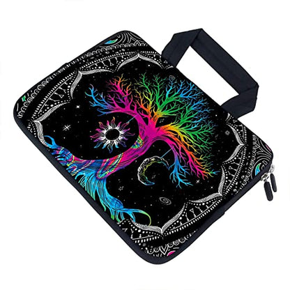 AMARY Laptop Sleeves 11.6" 12" Laptop Handle Bag Neoprene Notebook Carrying Pouch Chromebook Sleeves case (Colorful Tree) - color: Colorful Tree