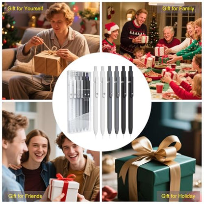 ITAWIXS 6Pcs Cute Gel Pens, 0.5mm Fine Point Smooth Writing Pens, Aesthetic Pens for Journaling Note Taking, Office School Supplies, Gifts for Women - color: Black