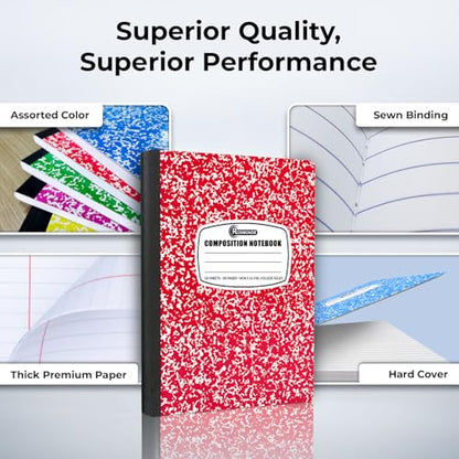 Rosmonde 1000 Pack (Pallet) Composition Notebook Bulk, College Ruled, Pallet of Composition Notebooks, 200 Pages (100 Sheets), 9-3/4 x 7-1/2, Bulk Notebooks for School & Office, 4-7 Days Transit - size: 1000 Pack | Express Pallet, style: Color Marble
