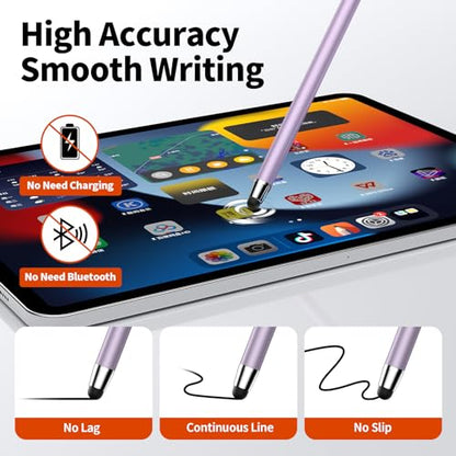 Stylus(10 PCS), Stylus Pen for Touchscreen iPad.2-in-1 Universal Stylus | High Sensitivity,Rubber Tip,Metal barrel,,No Charging,Compatible with iPad,iPhone,Tablets,and Android Tablets Devices - color: Grey/Gold/Purple/Green/Blue/White/Silver/Black