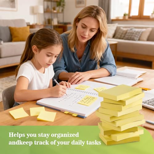 (40 Pads) Sticky Notes 1.5x2 in,Classic Yellow Post Self Stick Pad Its, Clean Removal Sticky Pads Bulk for Office, Home, School,Teachers, Meeting, Notebooks - color: Yellow