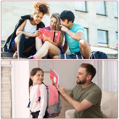 Seajan 20 Pack Composition Notebooks, Wide Ruled Paper, 7-1/2" x 9-3/4" Marble Hard Covers, 60 Sheets, Composition Notebooks Bulk for Students Back to School Adults Office Supplies(Red) - color: Red