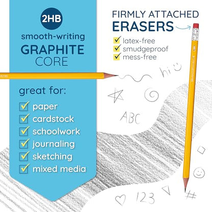 Blue Summit Supplies 144 Pack Presharpened Pencils #2 Bulk, Wood-Cased 2HB Pre Sharpened Number 2 Pencils Bulk for Students and Classroom Use, 12ct, 12 Boxes