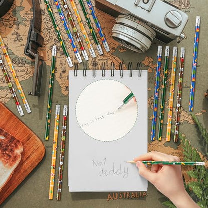 Xqumoi 60Pcs Camping Pencils with Erasers - 4 Designs #2 HB Pencils in Bulk Outdoor Camping Patterns Themed Stationery School Classroom Rewards Goodie Bag Fillers Stuffers Birthday Party Favors - style: Camping