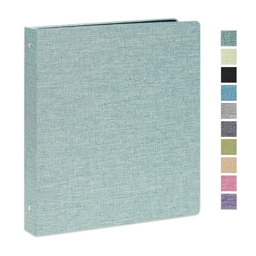 3 Ring Binder 1 Inch for 8.5" x 11" Paper, Planner Binder with Linen Hardcover and 2 Interior Pockets Paper for Organization of School, Business and Home - color: Turquoise, size: 1PACK