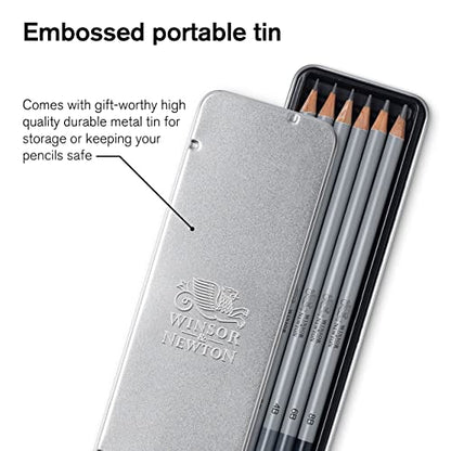 Winsor & Newton Studio Collection 아티스트 연필, 흑연 연필, 6개 세트 - style: 흑연 연필 6개