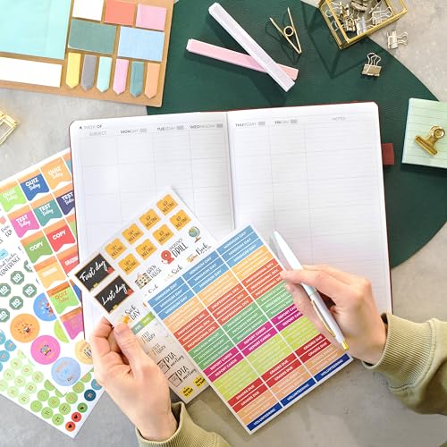 Clever Fox Teacher Planner, School & Homeschool Book, B5 Size Wine Red | Undated, 7x10, lay-flat binding, heavy-duty hardcover, teacher lesson weekly & daily planner, homeschool supplies - color: Wine Red, size: Smaller than A4 (7″ x 10″)