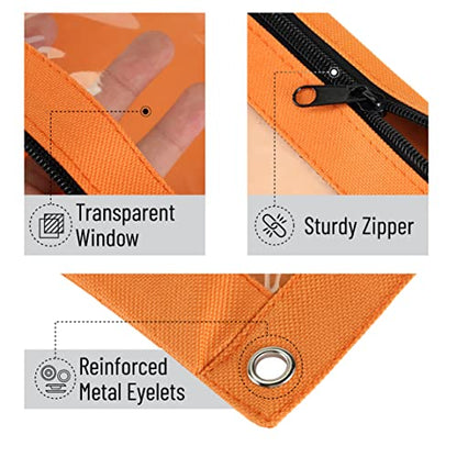 Mr. Pen- Pencil Pouch for 3 Ring Binder, 2 Pack, 10"x6.75", Smooth Zipper | Clear Window, Large Capacity Pencil Case with 3 Reinforced Grommets for School, Office, Supplies Storage | Clear Window, Large Capacity Pencil Case with 3 Reinforced Grommets for
