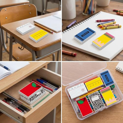 Eaasty 36 Pcs Back to School Erasers Bulk, Pencil Crayon Ruler Apple Book Erasers, Teacher Welcome Gifts for Students, Classroom Prizes Rewards, First Day of School Supplies