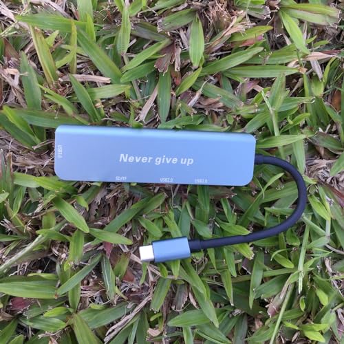 Valpha Type C to USB 2.0 and 3.0 hub TF/SD Card Reader high Speed Extender Dock (5 in 1) Converter with Laser Carving Never give up