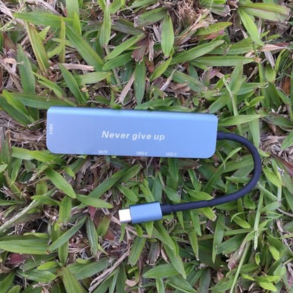 Valpha Type C to USB 2.0 and 3.0 hub TF/SD Card Reader high Speed Extender Dock (5 in 1) Converter with Laser Carving Never give up