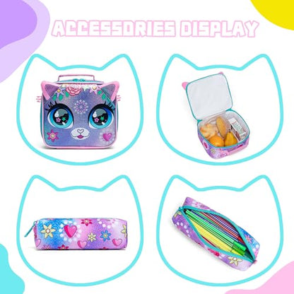 Meetbelify Rolling Backpack for Girls Backpacks with Wheels for Elementary School Students Kids 2 in 1 Travel Luggage Suitcase for Girls Age 8-10 - color: Flower