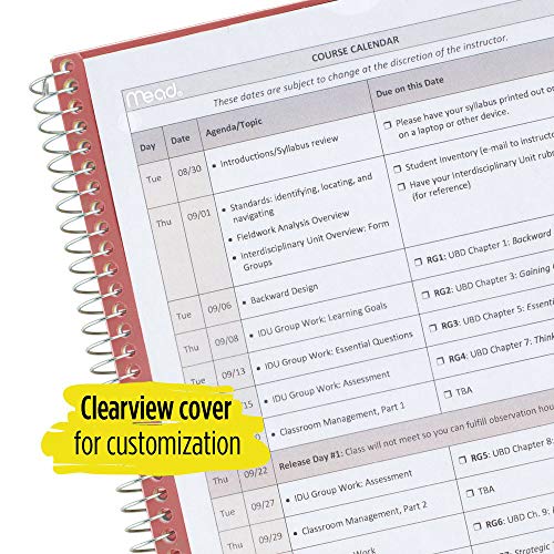 Five Star Spiral Notebook, 1 Subject, College Ruled Paper, 100 Sheets, 11" x 8-1/2" Sheet Size, Customizable Cover, Red (73814) - color: 02 Red