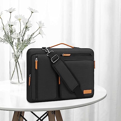 MOSISO 360 Protective Laptop Shoulder Bag,17-17.3 inch Computer Bag Compatible with MacBook, HP, Dell, Lenovo, Asus Notebook,Side Open Messenger Bag with 4 Zipper Pockets&Handle, Black - color: Black, size: 17.3 inch