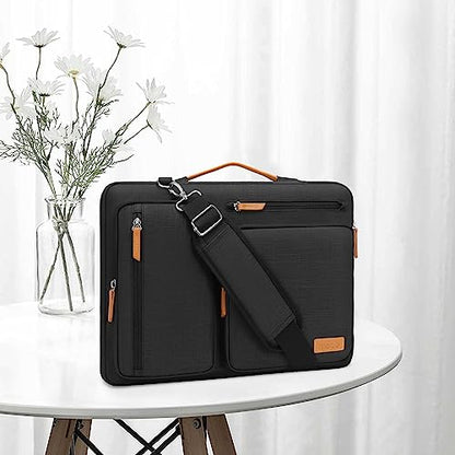 MOSISO 360 Protective Laptop Shoulder Bag,15-15.6 inch Computer Bags Compatible with MacBook Pro 16 inch, HP, Dell, Lenovo, Asus Notebook,Side Open Messenger Bag with 4 Zipper Pockets, Black - color: Black, size: 16 inch