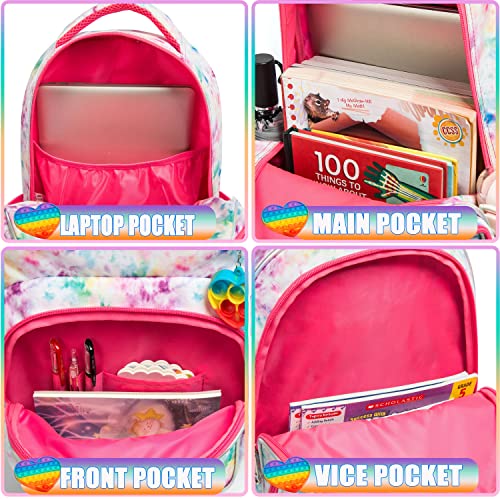 Meetbelify Rolling Backpack for Girls Wheels Backpacks for Elementary Student Kids Wheeled Trolley Trip Luggage for Teen Girls with Lunch Box Pencil Case - color: 01 Love