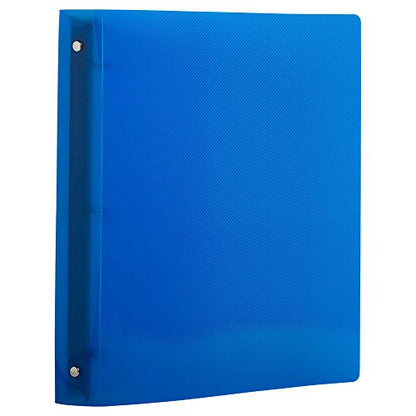 JAM PAPER Plastic 1 inch Binder - Blue 3 Ring Binder - Sold Individually - color: Blue, size: 1 inch