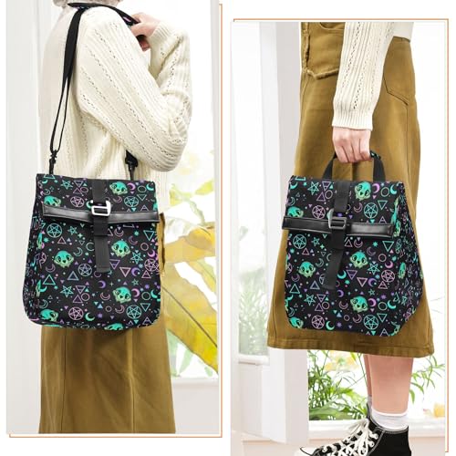 MNSRUU Insulated Lunch Bags Women Men, Magic Skulls Portable Reusable Thermal Meal Tote Cooler Bag Organizer, Adjustable Shoulder Strap, Handle - color: Skulls 192