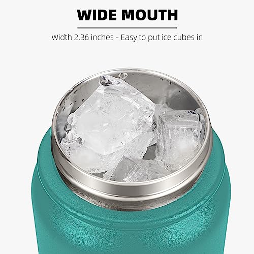 Fanhaw 32 oz Insulated Stainless Steel Water Bottle with Anti-Dust Chug Lid, Leakproof Vacuum Sports Bottle for Kids, Teens & Adults, Back to School Essentials (Green Blue) - color: Green Blue, style: 32 Ounces