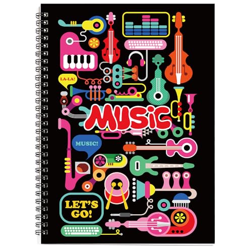 MAXCURY Blank Sheet Music Composition Manuscript Staff Paper Art Music Notebook Black 100 Pages 26x19cm (Factory) - color: Music Factory