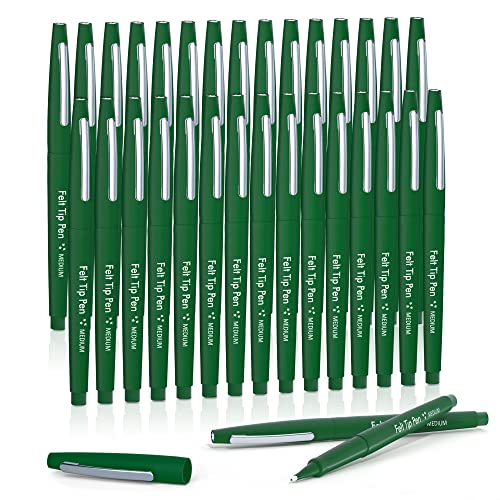 Lelix Felt Tip Pens, 30 Green Pack, 0.7mm Medium Point, Felt Tip Markers Pens for Journaling, Writing, Note Taking, Planner, Perfect for School Office and Art Supplies - color: 30 Green