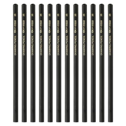 PATIKIL 12Pcs 3B Drawing Pencils for Sketching, Hexagonal Sketch Pencils for Drawing Writing Art Sketching Artists Beginners, Black - style: 3B