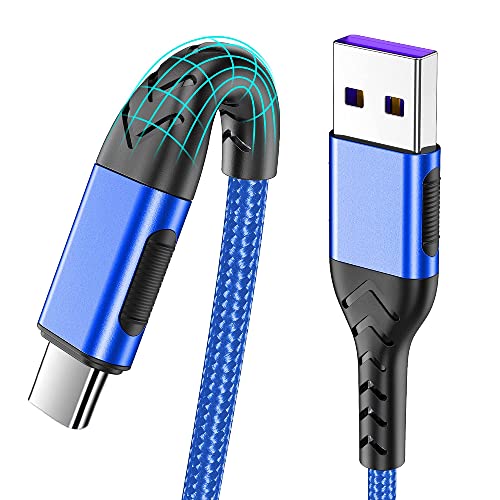 Durcord USB C Charger Cable, Upgarded 2Pack 10ft Fast Charging 10 Feet USB Type C Charging Cord Cable, 10 Foot Type C Charger Braided USB Cable Compatible with iPhone 15/Pro/Plust/Max-Blue - color: Blue, size: 10ft