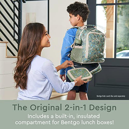 Bentgo Kids 2-in-1 Backpack & Insulated Lunch Bag - Durable 16” Backpack & Lunch Container in Unique Prints for School & Travel - Water Resistant, Padded & Large Compartments (Dino Fossils) - color: Dino Fossils