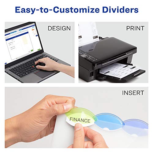 Avery Insertable Style Edge Plastic Dividers for 3 Ring Binders, 5-Tab Set, Multicolor, 1 Set (11200)
