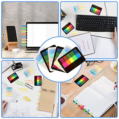600 Pieces Sticky Index Tabs Page Flags, ALOTCHE Transparent Sticky Notes with Box Book Sticky Tabs for Annotating Books Page Marks Bookmarks Classify File - style: Sticky Tabs 600 Sheets