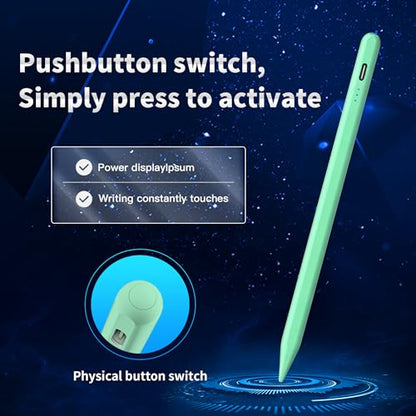 Stylus Pen Android for Samsung Galaxy Tab A11+/A11/A9/A9Plus/A8/A8plus/A7/A7lite Push-Button Switch, Accurate Writing, +2Nibs&Long Battery Life(NW Green) - color: NW Green