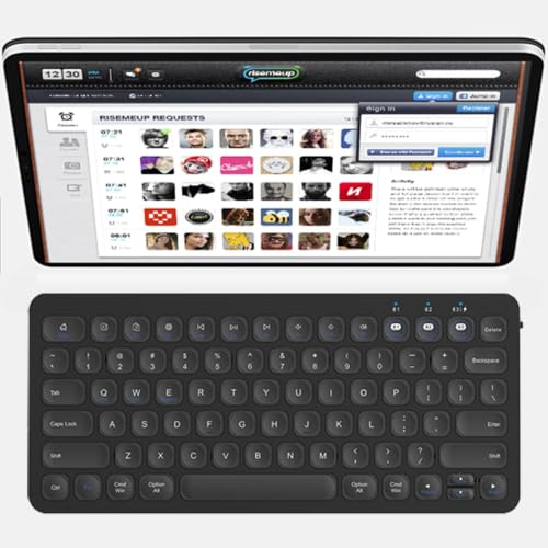 Keyboard, Wireless Bluetooth Keyboard, Multi-Device Ergonomic, Wireless, Compatible with Laptop/PC/Notebook/MacBook/Computer, for iPhone/iPad/iPad mini/iPad Air/Smart TV - color: BK