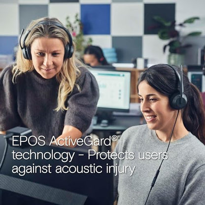 EPOS IMPACT 760T Dual-Sided Wired Headset for PC with Noise-Canceling Mic, Microsoft Teams Certified USB C and USB A, In-Line Controls, Super Wideband Audio, Comfortable for Office Calls & Remote Work - style: Wired, USB-C with Microsoft Teams Certificati