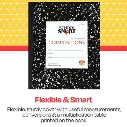 School Smart Flexible Cover Ruled Composition Book, 8-1/2 x 7 Inches, 40 Pages