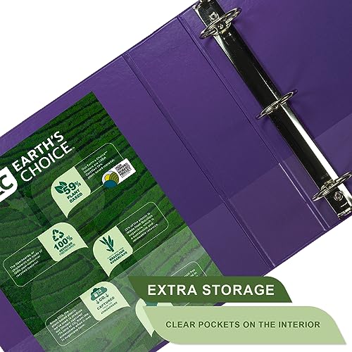 Samsill Plant-Based 2 Inch Durable Round Ring, View Binder, Eco-Friendly, USDA Certified Biobased, 12-Pack, Purple - color: Purple, size: 2", style: 12 Pack