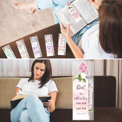 30 Sets Christian Bible Verse Pens Gifts Bulk with Bookmarks Inspirational Scripture Pens Religious Ballpoint Pen with Black Ink Floral Design for Prayers Women Church Gifts (Floral) - style: Floral